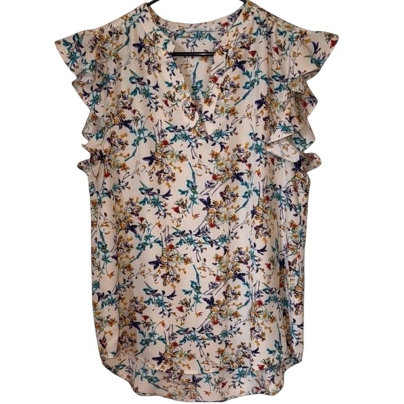 🌹STACCATO RUFFLE SLEEVE FLORAL BLOUSE - Picture 1 of 5
